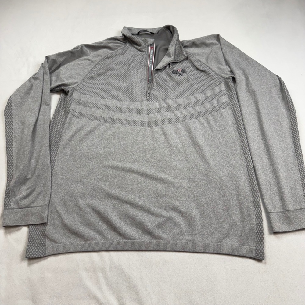 Levelwear Mens XL Berkeley Hall Tennis 1/4 Zip Pullover Gray Performance Shirt